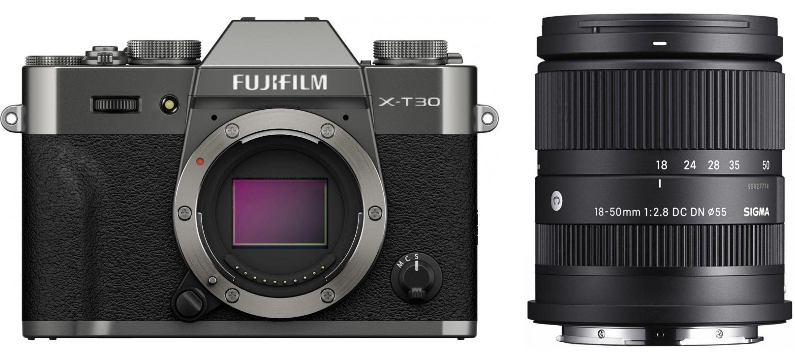 FUJIFILM X-T30 III systeemcamera met Sigma 18-50mm f/2.8 objectief