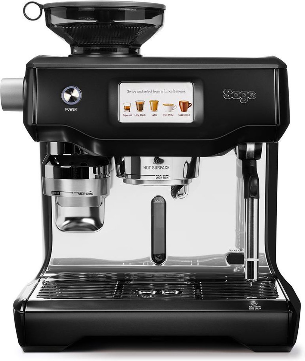 Sage The Oracle Touch Zwart RVS Pistonmachine