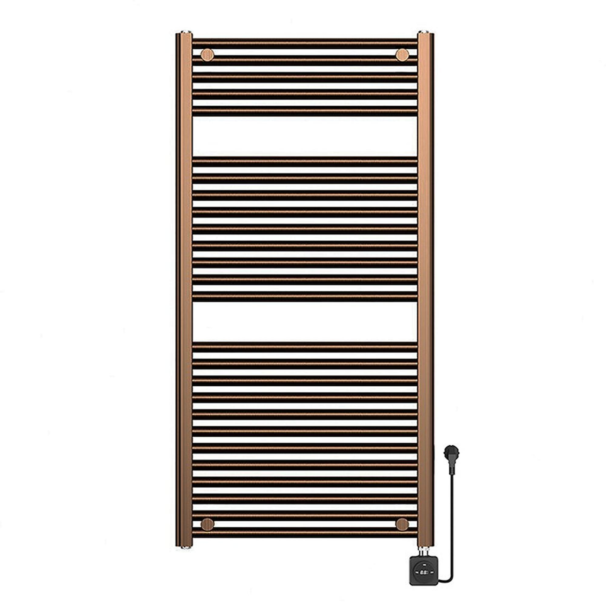 Wiesbaden Elara Elektrische radiator Smart WiFi - 118.5x60cm - geborsteld brons koper