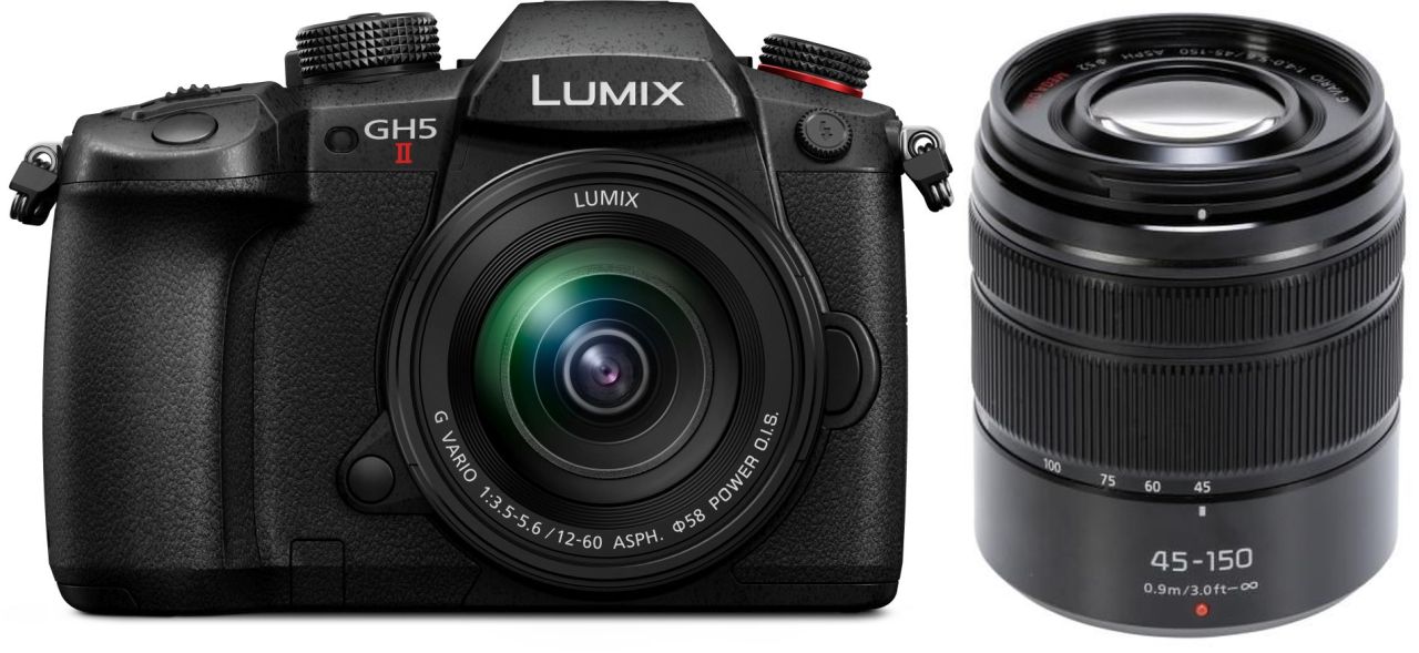 Panasonic Lumix GH5 II Systeemcamera met 12-60mm en 45-150mm objectieven