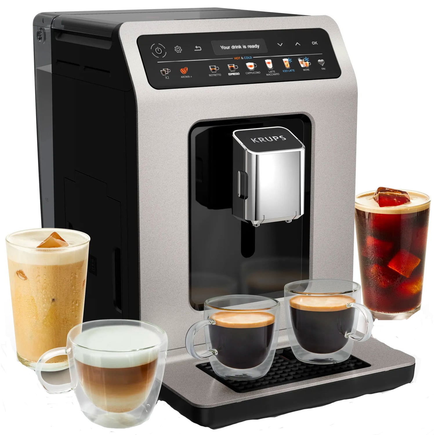 Krups Arabica EA810B - Volautomatische espressomachine - Zwart/Grijs