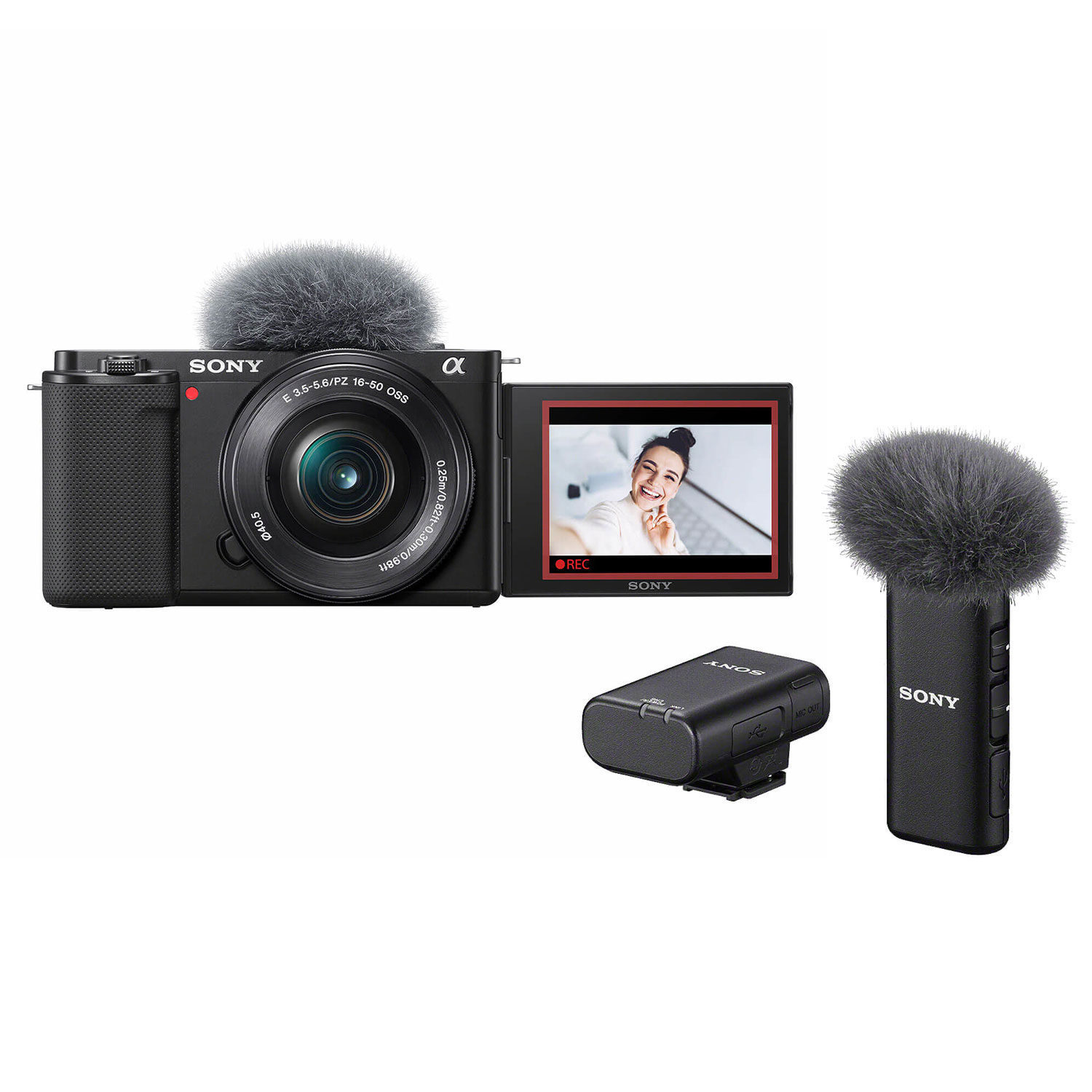 Sony ZV-E10 Vlogging Systeemcamera met 16-50mm objectief en ECM-W2BT microfoon